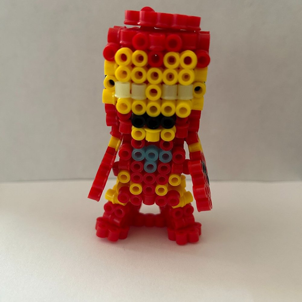 3D Perler Bead Figurine of Iron Man